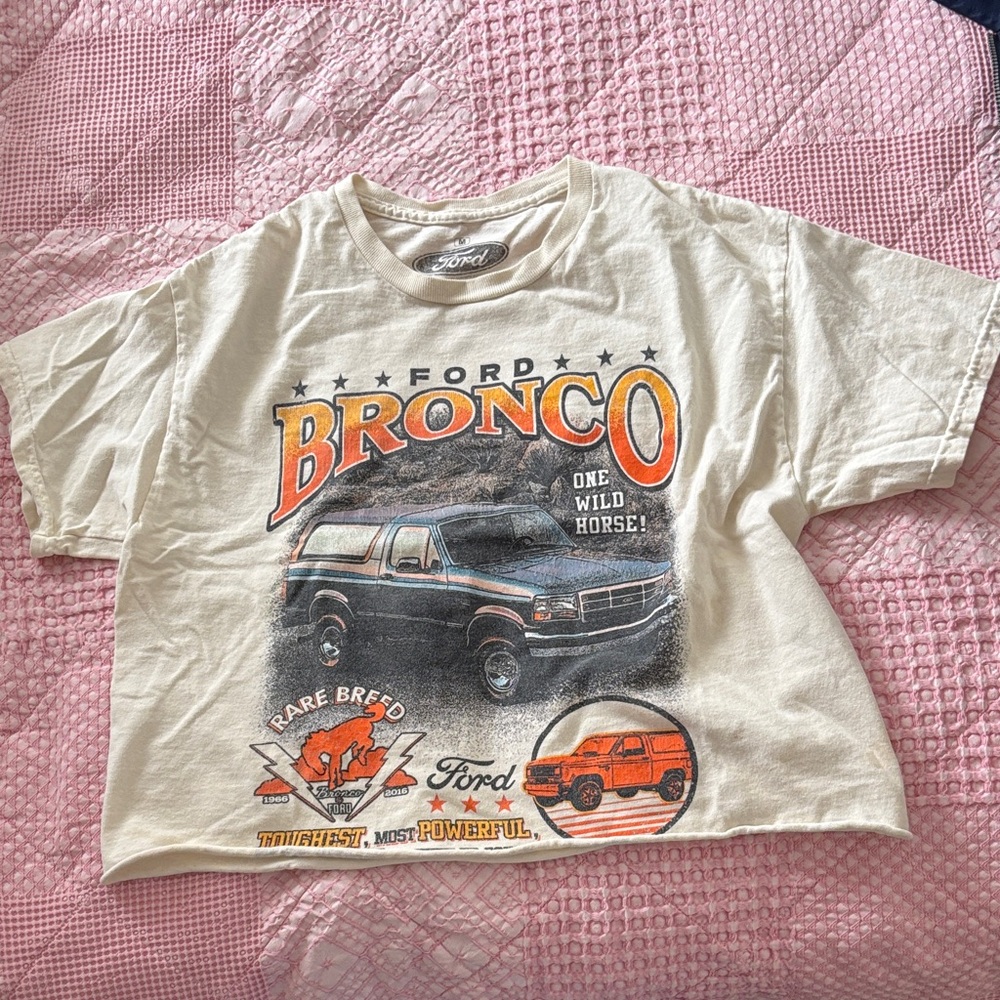 Ford Bronco White Crop T-Shirt